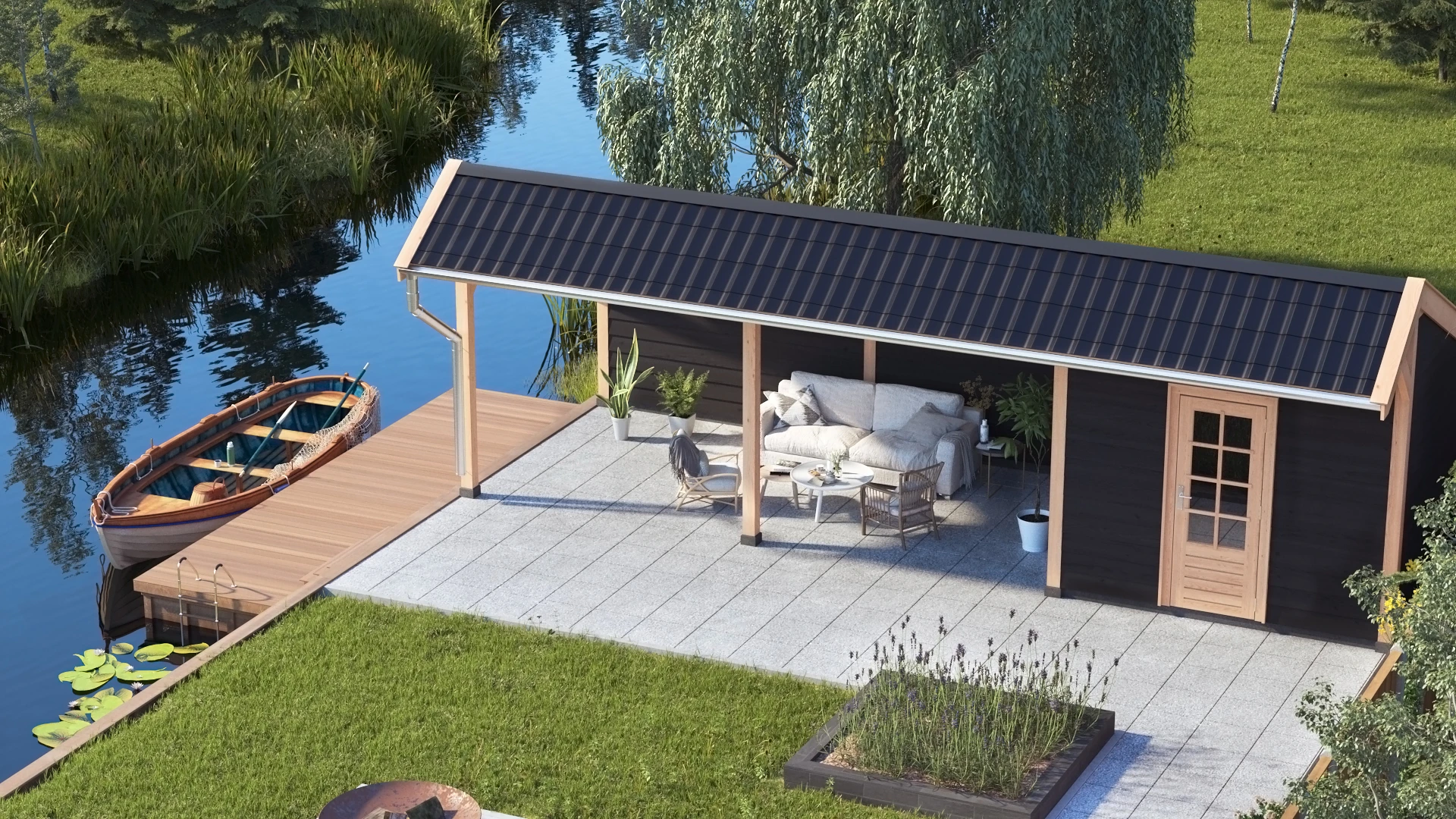 Douglas DIY kapschuur, 900 x 300, met achterwand, Westwood - Afbeelding 3